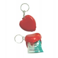 CPR Faceshield with One-Way Valve - Heart Keychain
